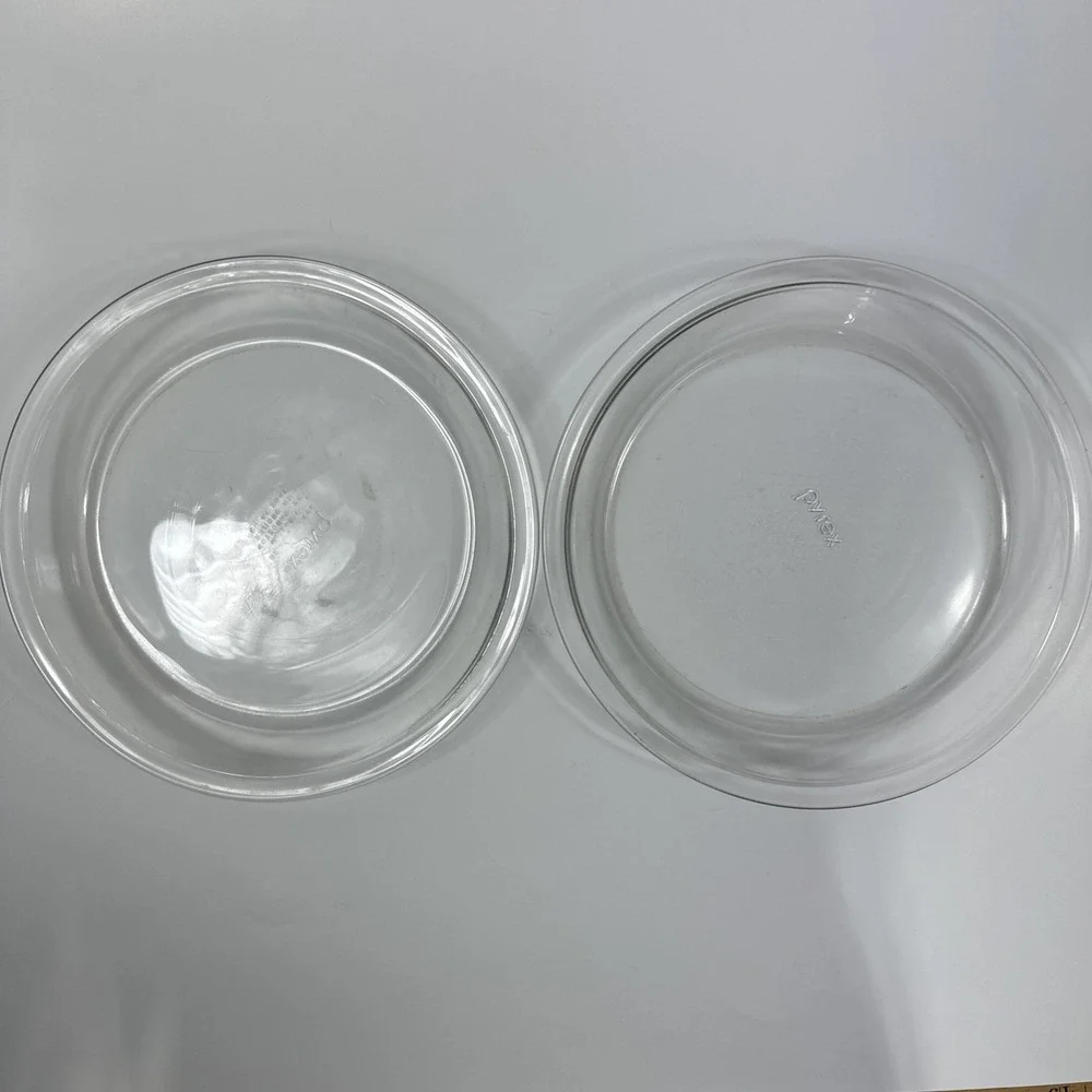 2‎ Vintage Pyrex Pie Baking Dish Pan Corning USA #209 Glass  9 inch